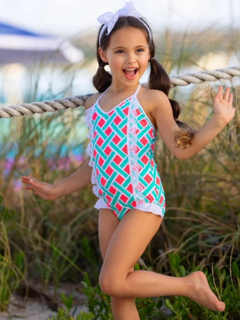 MIA BELLE GIRLS Big Splash One Piece Swimsuit